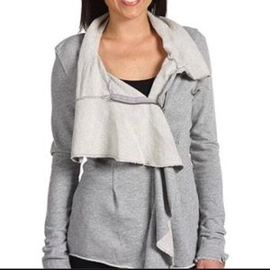 FREE PEOPLE EBB AMD FLOW GRAY ZIP JACKET CARDIGAN